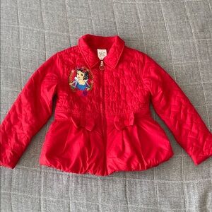 Disney Red Quilted Kids Puffer Jacket with Princess Snow White 5/6T